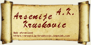 Arsenije Krušković vizit kartica